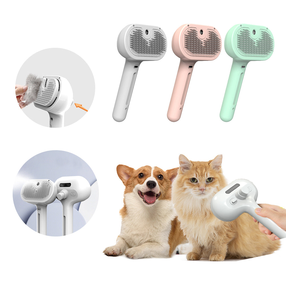 PawLuvora™ Self-Cleaning Pet Grooming Brush with Mist Spray